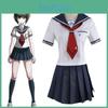 Danganronpa Naegi Komaru Stilig og Komfortabelt Kostyme Uniform Skjørtsett med Sokker for Anime-fans