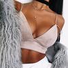 Bralette Crop Top Summer Sexy Pink Strappy Suede Cami Camisole Women Tops