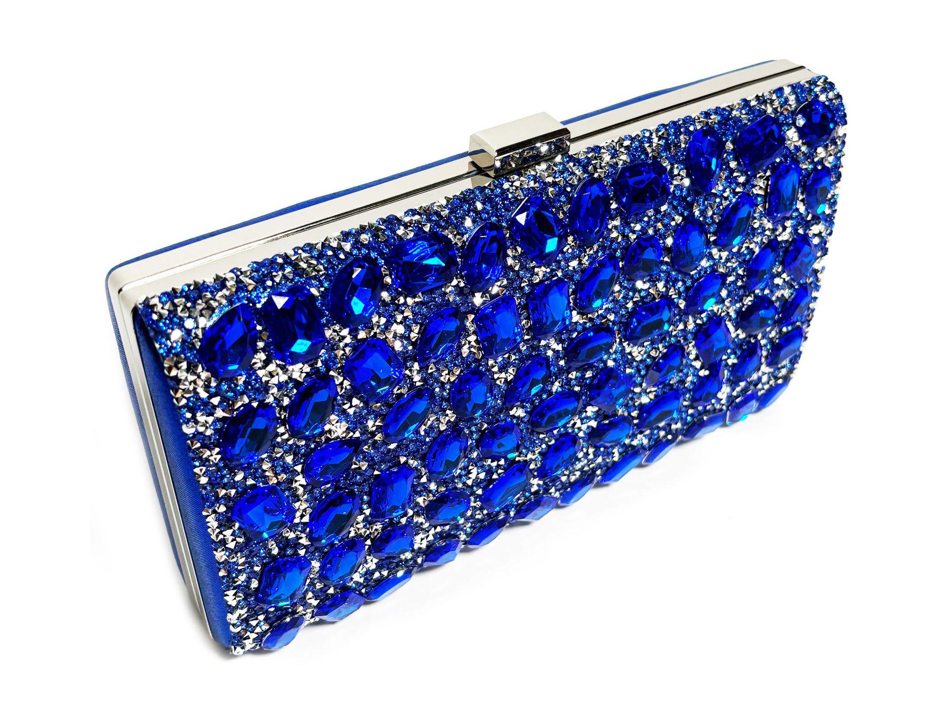 

Женский вечерний клатч со стразами - Квадратный дизайн кроссбоди для банкетов и отпусков синий