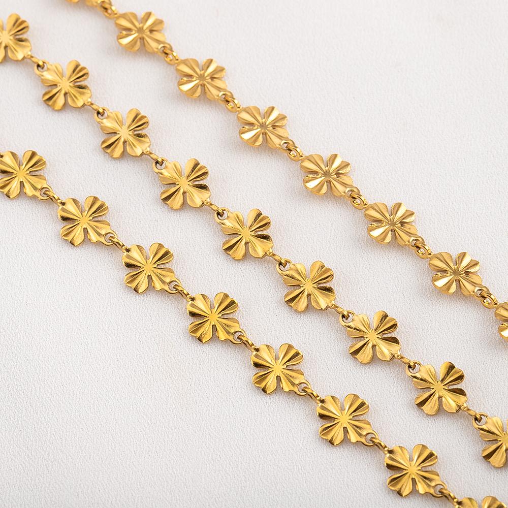 0.5meter 1meter Stainless Steel Flower Chain Roll DIY Jewelry Making Accessories Bulk Chain for Crafts for DIY Necklace Bracelet