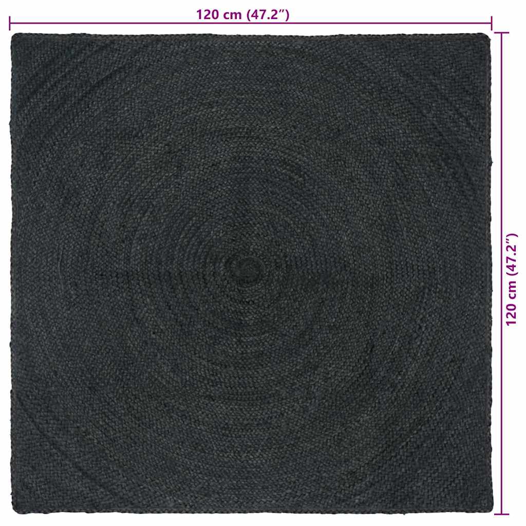 Area Rugs Dark Gray 120 x 120 cm Jute