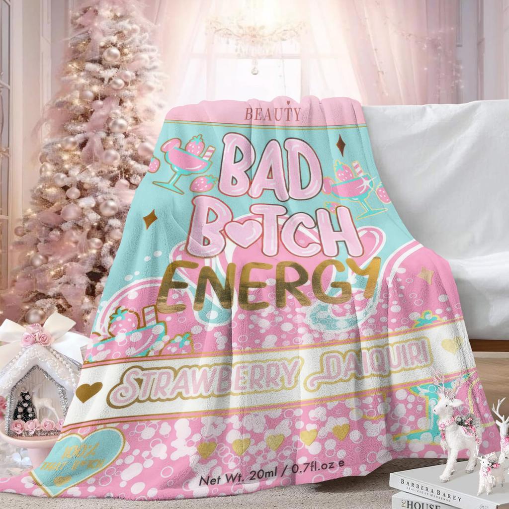 Süße Bad Girl Energie Decke Warm Weich Winter Flanell Bett Überwurf Milch Plüsch Dünne Steppdecke für Zuhause Wohnzimmer Sofa Bettbezug Geschenk