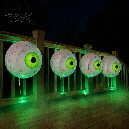 Spooky Haunted House Decor Simulated Eyeball Balloon, Horror Theme Halloween Party Decoration, Large Aluminum Foil Props Eye for Indoor And