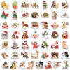 50 Christmas Animal Celebration Doodle Stickers for DIY: Water Bottles, Luggage, Notebooks