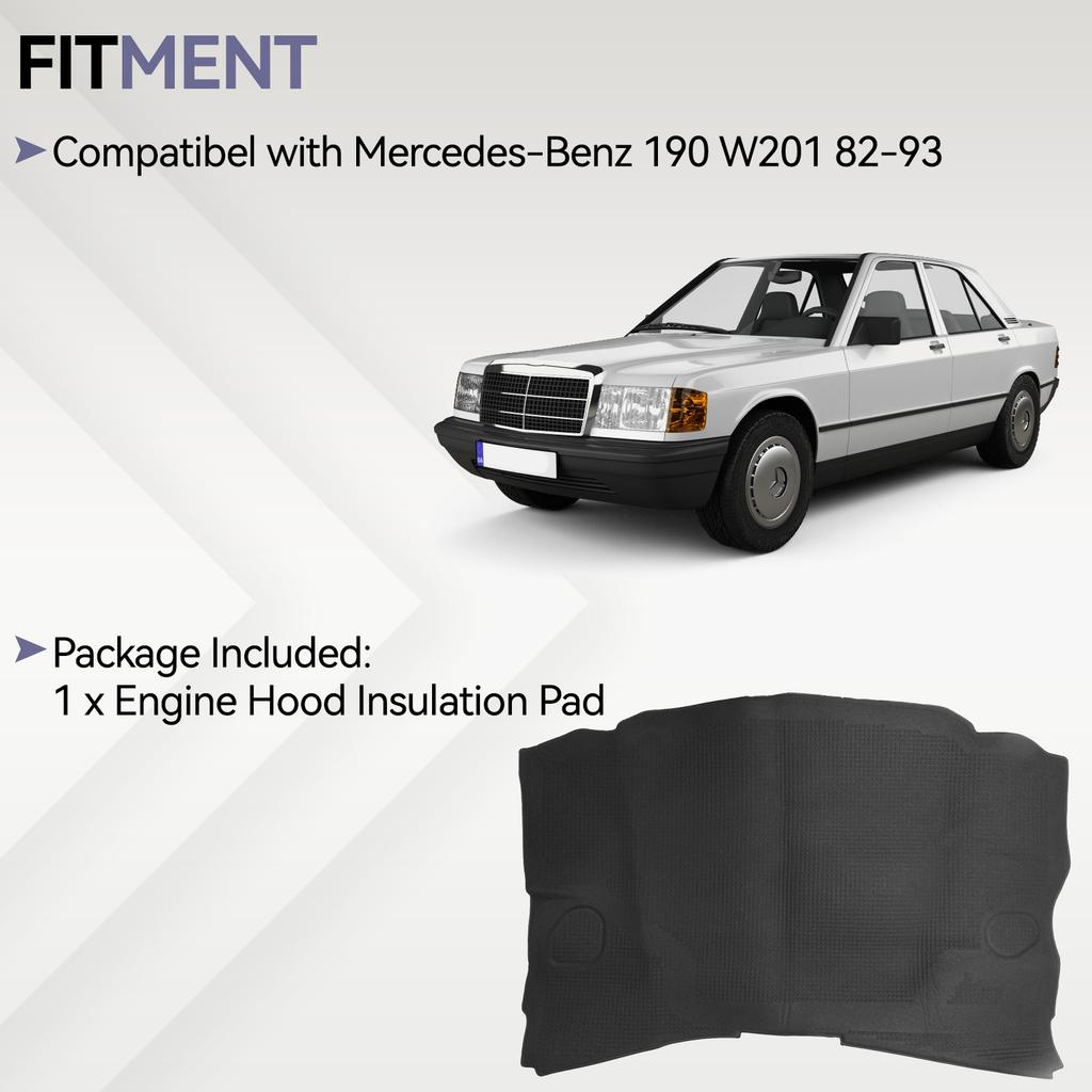 Front Hood Sound Insulation Pad Thermal Heat Black Mat Anti-noise Pad Soundproof Accessories For Mercedes Benz W201 Heat Shields 2