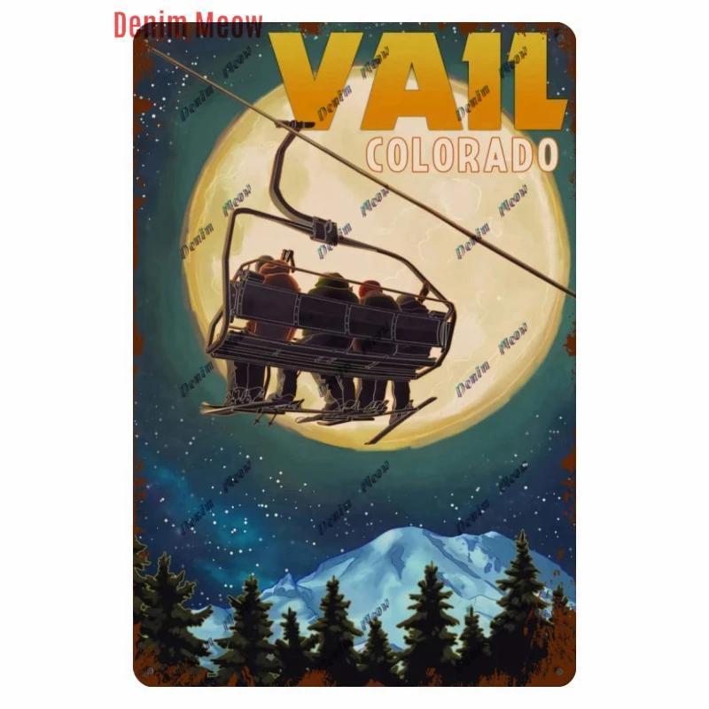 Vintage Ski Patrol Metal Poster, Retro Apres Skiing Tin Sign, Outdoor Winter Sports, Ski Team Printing Decoration, Plates, WY262