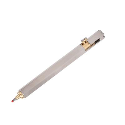 Stainless Steel Six Edge Ballpoint Pen EDC Bolt Action Pen for Business Signature Daily Life