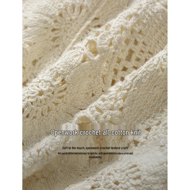 INMAN Women's French Hollow Crochet Knit Top