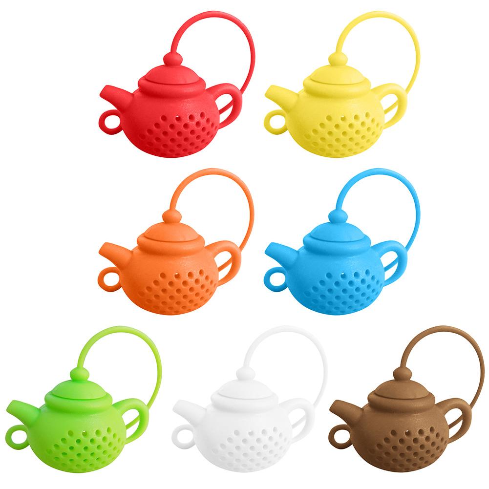 Teapot Shape Tea Infuser Reusable Silicone Tea Filter with Long Handle Tea Steeper for Loose Leaf Tea Spices and Seasonings
