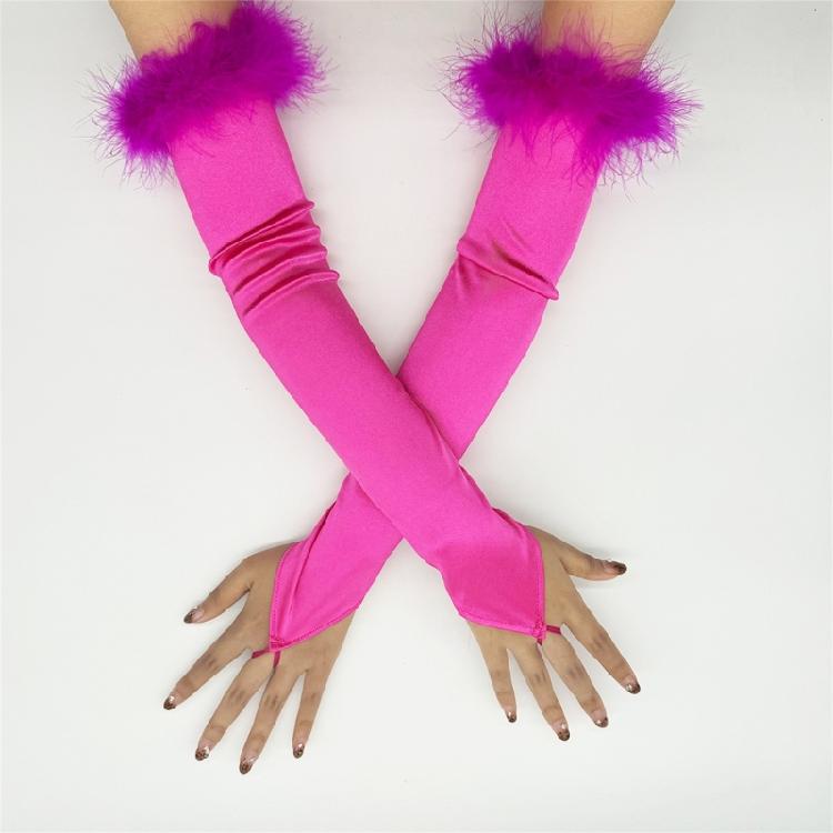 Long Satined Gloves Fingerless Operas Gloves Breathable and Comfortable Arm Sleeves for Formal Occasion 1920s Costume Props