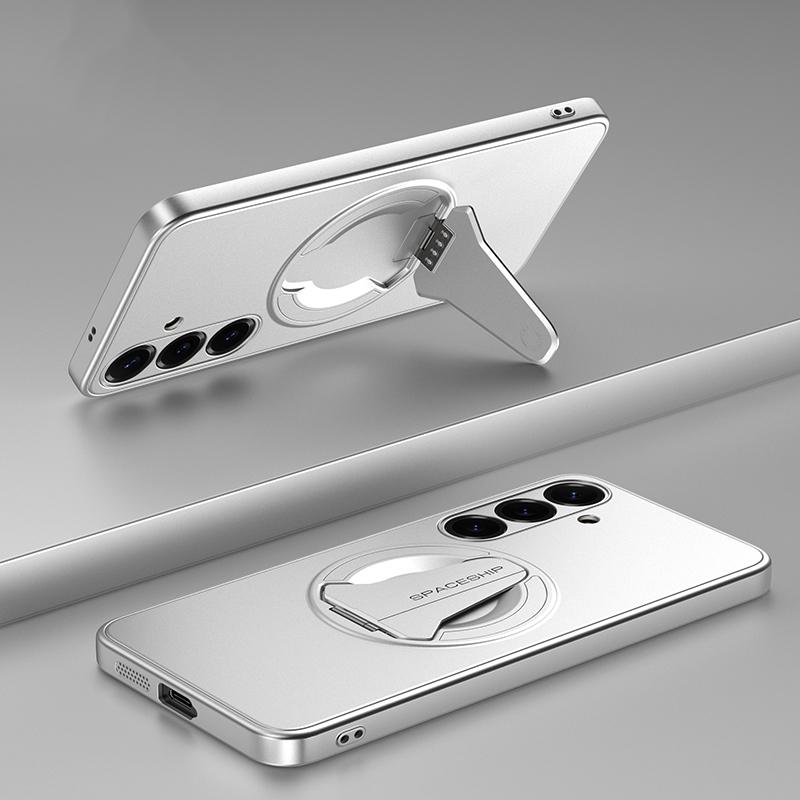 KEYSION Magnetic Phone Case for Samsung S26 Ultra 5G Metal Paint TPU+PC Upright Kickstand Shockproof Cover for Galaxy S26+ Plus