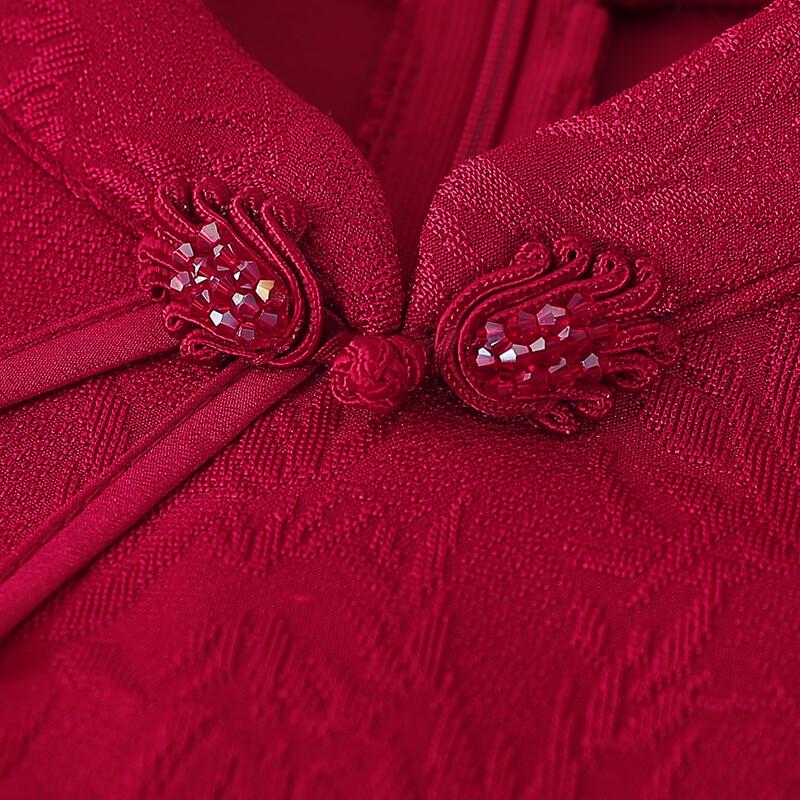 Elegant New Chinese Style Red Cheongsam Dress