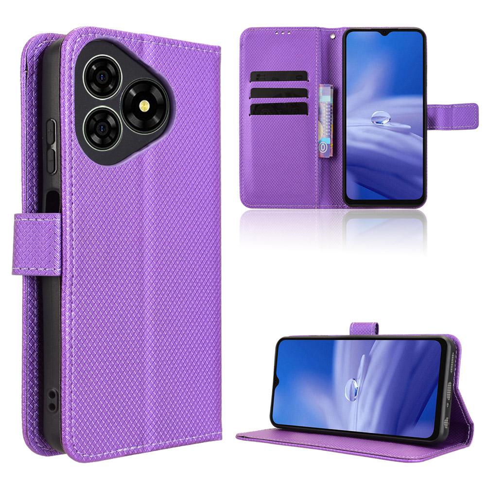 

For Ulefone Note 19 Leather Wallet Case with Strap Diamond Texture Phone Cover E