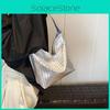 Street Style Tote Bag With Solid Color Woven Pattern And Mobile Pocket For Urban Use