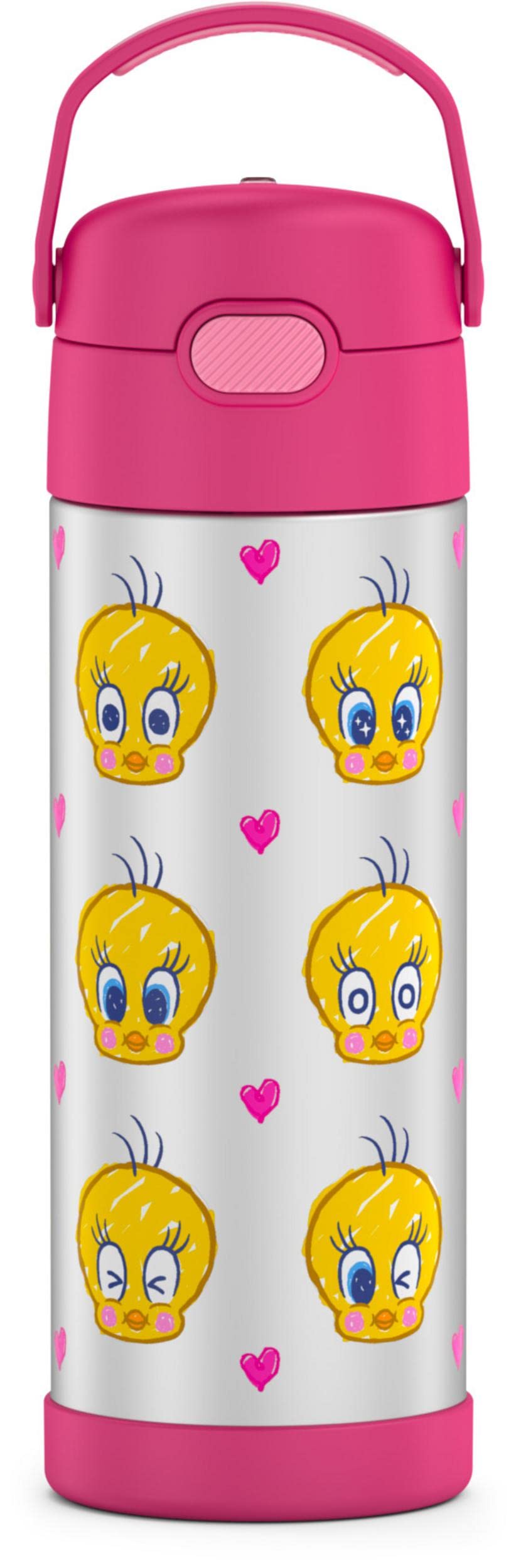 

THERMOS FUNTAINER 16 Ounce Stainless Steel Vacuum Insulated Bottle with Wide Spout Looney Tunes Lid,