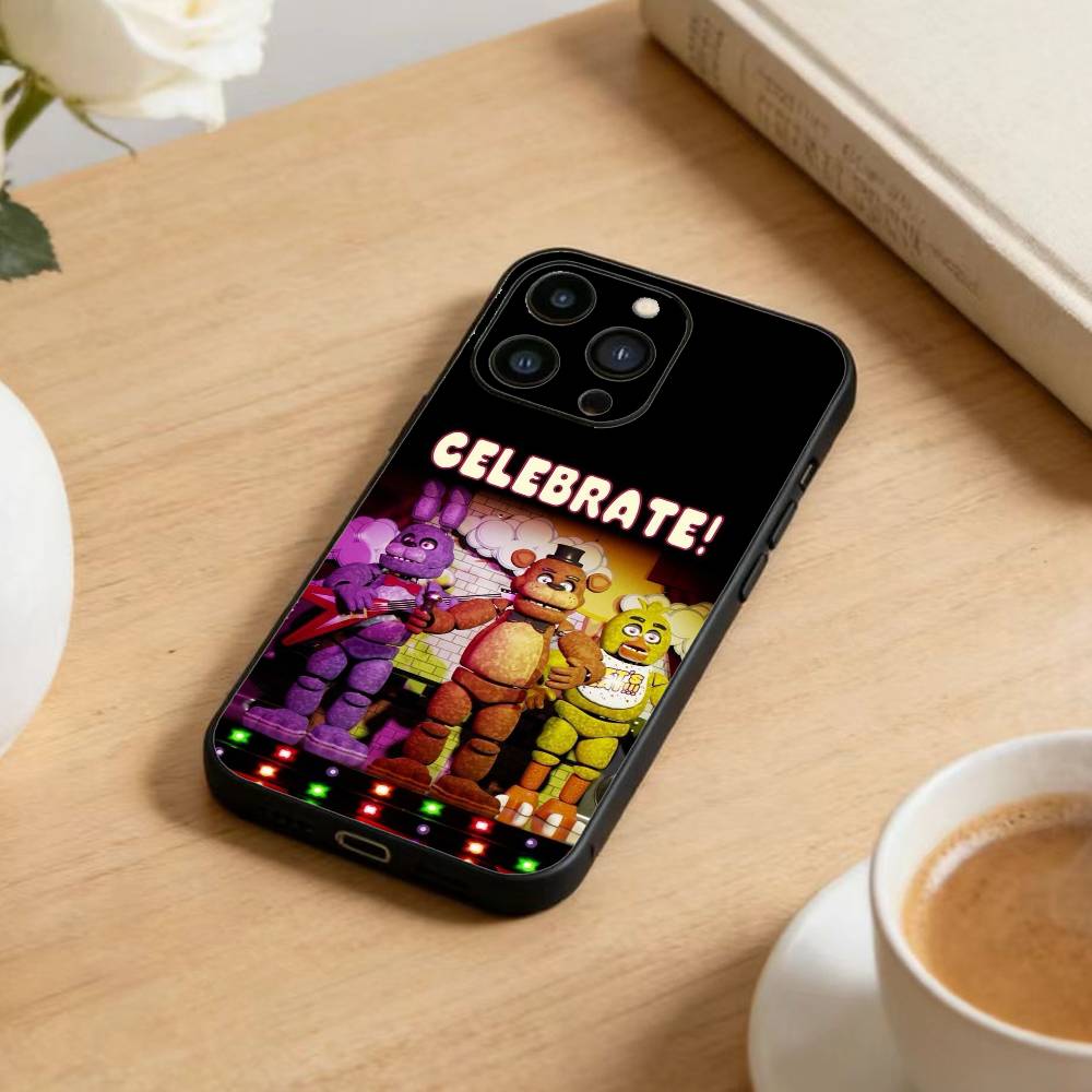 Five Nights at Freddy's  Phone Case For iPhone 17 16 15 14 13 12 Max Plus Silicone Black Cover
