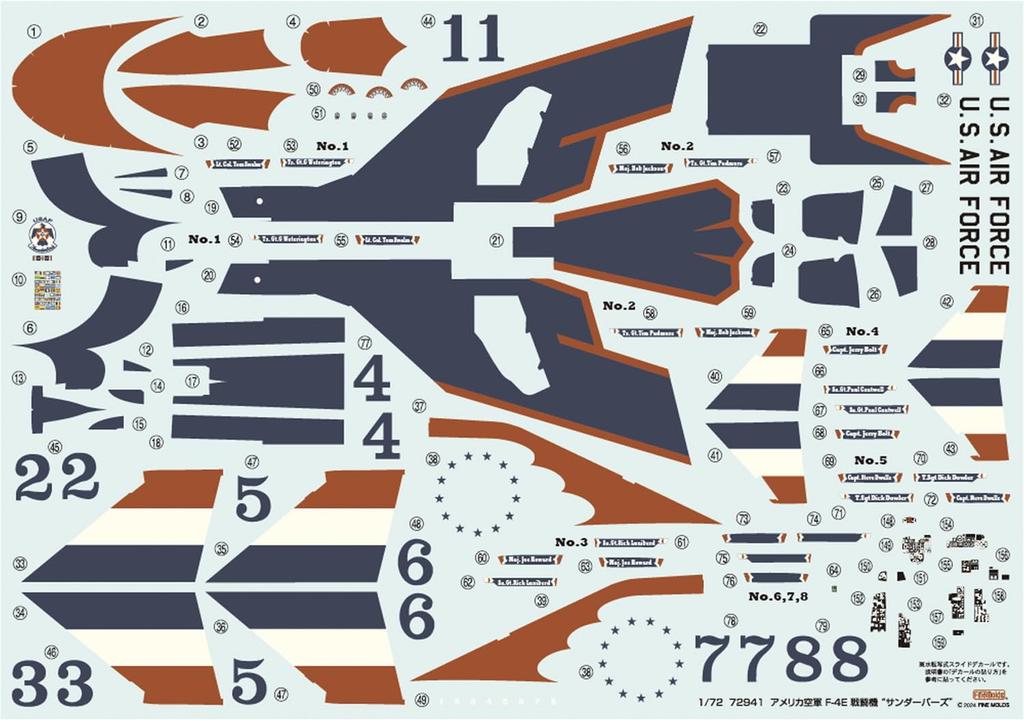 Fine Molds Aircraft Series Air Force Thunderbirds Fighter Plane Plastic Model 72941 1/72 U.S. F-4E