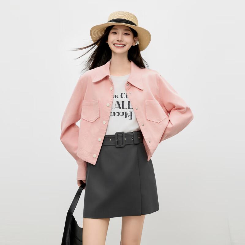 

Женская повседневная куртка Qiushui Yiren с лацканами и цветными блоками M