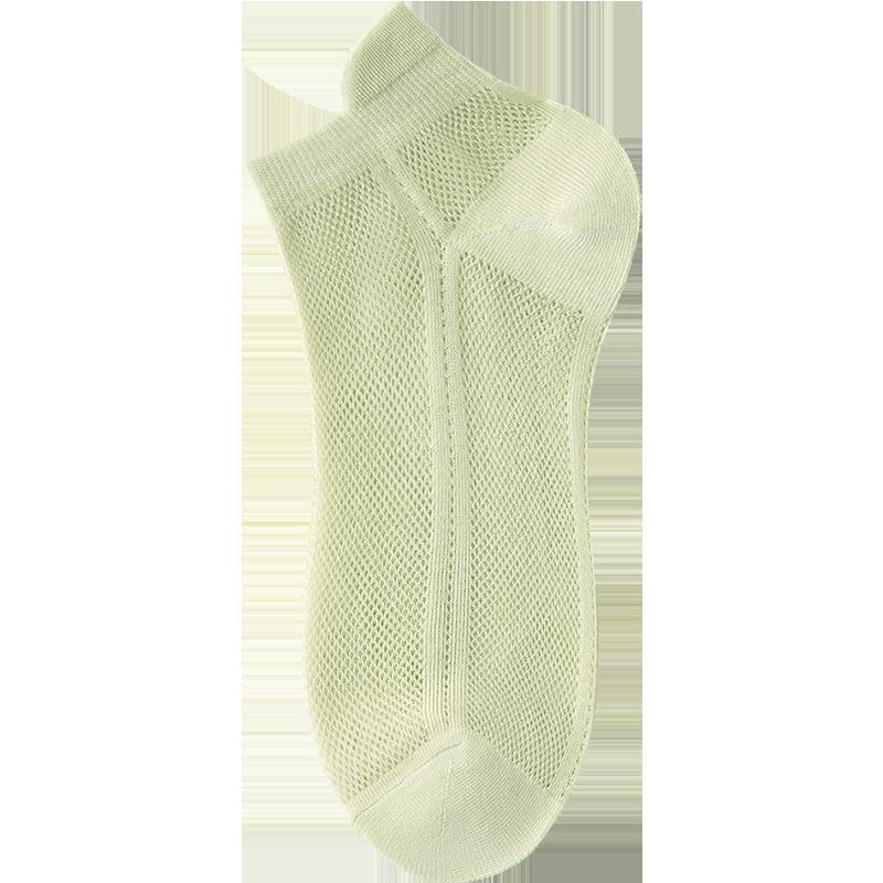 Girls' Summer Thin Breathable Mesh Antibacterial Short Socks - Sweet Solid Colors