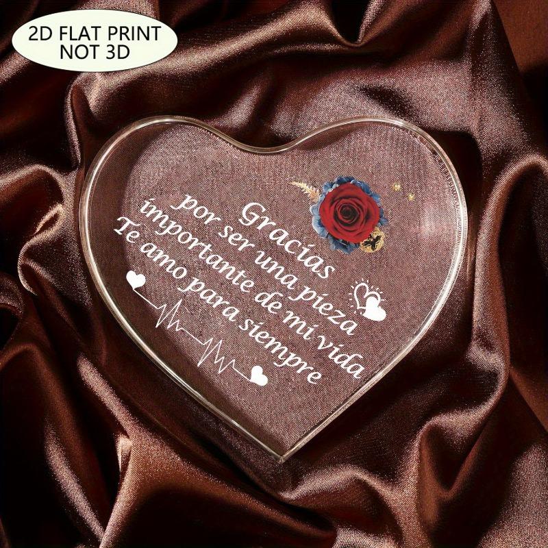 2D Flat "Te Amo Por Siempre" Acrylic Heart Decorations Plaque, Romantic Gift, Suitable for Wall Decoration, Porch, Room, Villa, Accents Home, Hallway,