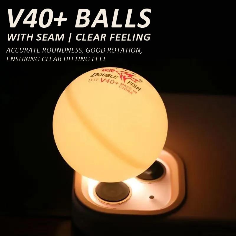 DOUBLE FISH Table Tennis Balls 3 Star V40+ Ping Pong Balls ABS Plastic Wholesale 50 Pack