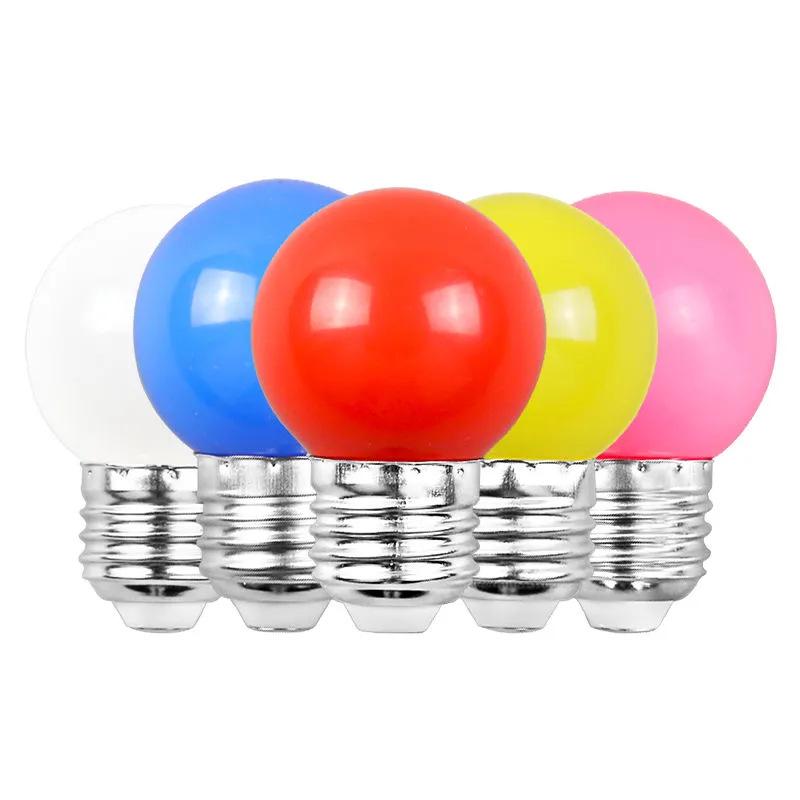 Lampadina a Vite LED Colorata G45 per Decorazione Natalizia Interna – Lampada a Bassa Pressione E27 per Gazebo