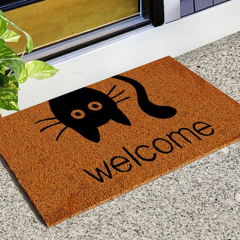 Imitation Coconut Palm Entry Silk Ring Doormat Entrance Entrance Door Foot Pad Non-Slip Floor Mat Pvc Household Carpet Mat