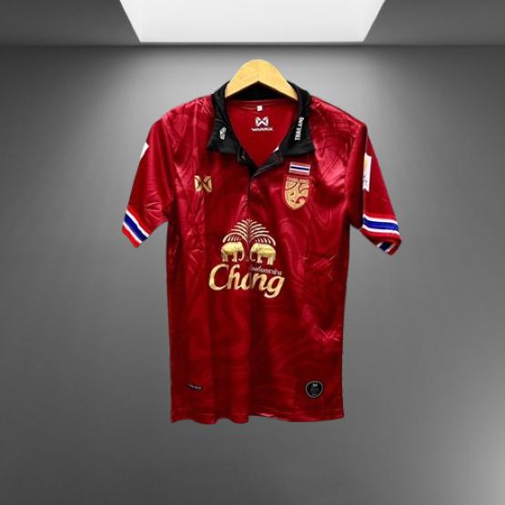 THAILAND National Football Soccer Training JERSEY CHEER Fan Versjon Quick Dry skjorte Polo Polyester Kortermet Uniform Elefantlogo Sport Utendørs