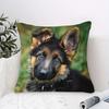 1pc Cute German Shepherd Puppy Pattern Pillowcase, Soft and Comfortable Polyester Short Plush Fabric, Single-Sided Print, Pillow Insert Not Included,