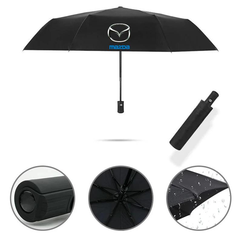 Sticker Windproof Double Layer Resistant Umbrella Fully Automatic Rain Umbrella for Mazda 3 bk bl 323 Axela Atenza CX-3 CX-4 CX5