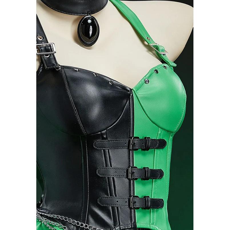 Kim Shego Cosplay Costume Halloween Christmas Role Play Party Comic Women Size S-XL Sexy Spicy Girl Leather Skirt