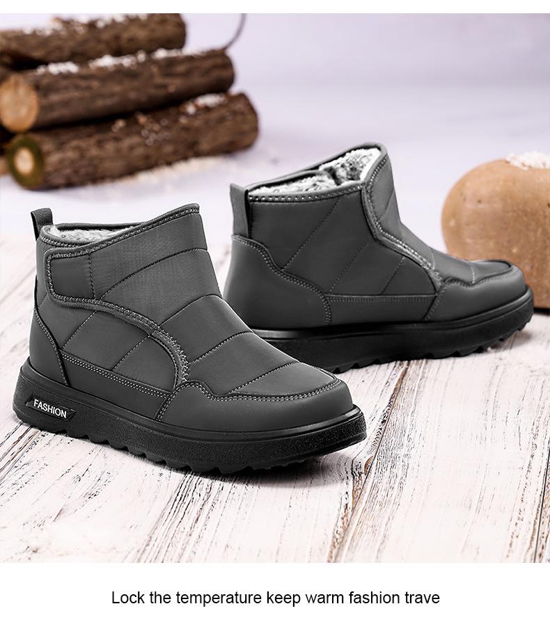 Men's Cotton Snow Boots, High-Top, Soft Sole, Polyurethane, Plus Velvet, Thickened, Warm, Cold Protection