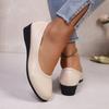 Fashion Women Fashion Light Weight Wedge Heel Comfort Spring Autumn Shoes Casual Sweet Black Leather Soft Bottom Flat Shoes
