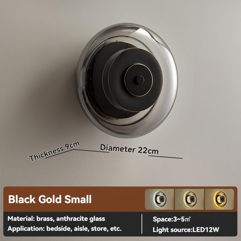 Designer Glass Wall Lamp Led Black Gold Decorative Sconce For Living Room Bedroom Corridor Bedside Background Copper Wall Light