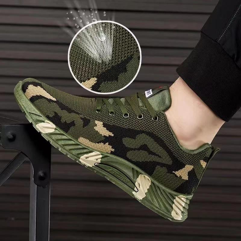 Military training camouflage shoes 22 autumn training shoes college students breathable mesh casual sports running shoes training