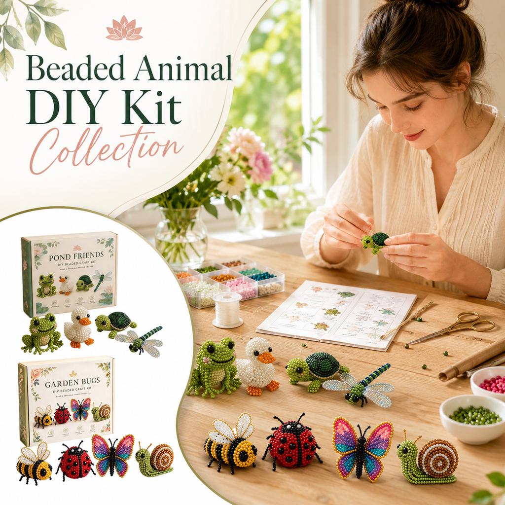 DIY Beaded Kit for Adults Four Piece Animal Set Includes Materials and Instructions for Bead Projects