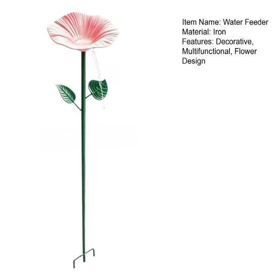 Flower Hummingbird Water Feeder Metal Garden Post Bee Watering Station And Butterfly Waterer Outdoor Bird Bath for Pollinators Garden Decor