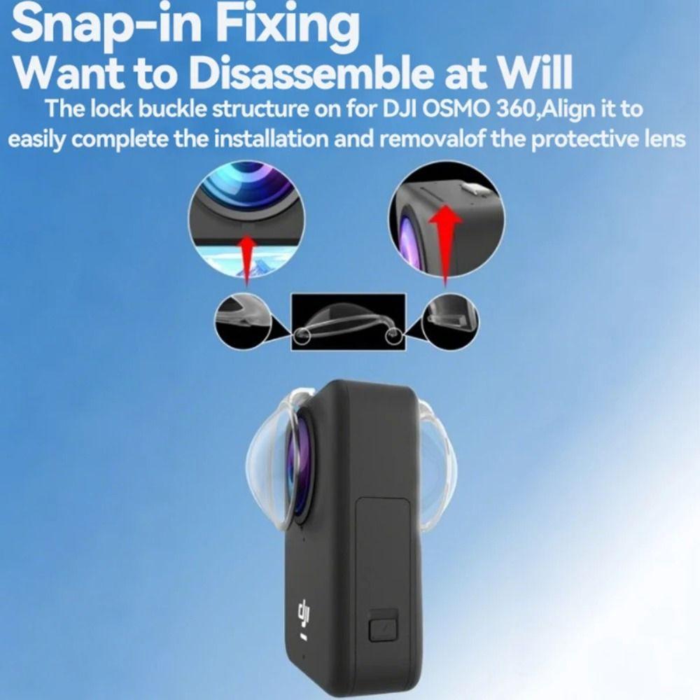 Protetor de Lente Anti-colisão Capa Protetora de Lente de Plástico para Acessórios de Câmera Panorâmica DJI Osmo 360