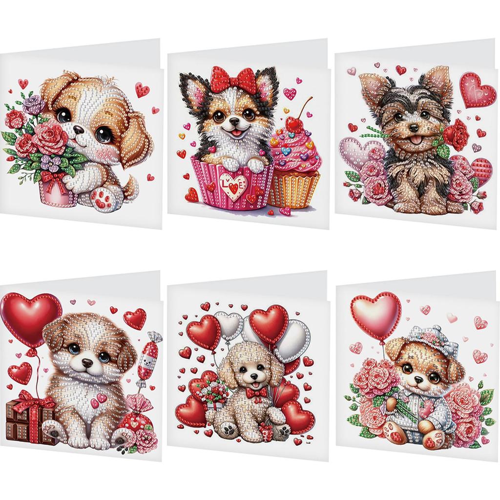 6Pcs Diamond Painting Greeting Card Holy Mother & Jesus Diamond Handmade Card Diamond Daily Wish Card for Holiday Party Favors
