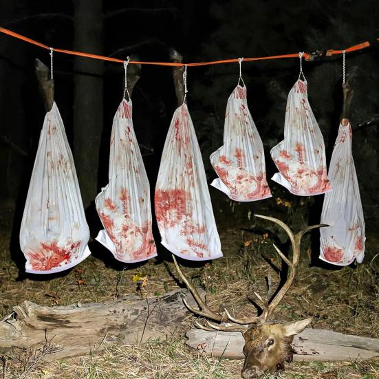 5/6Pcs Hunting Bag with Reflective Tag Breathable Waterproof Elk Bison Bear Meat Bag Multi-purpose Large Capacity Reusable Wild Game Bag
