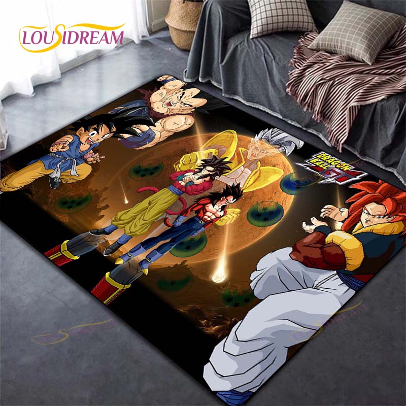 Alfombra antideslizante con dibujos de Dragon Ball Goku para suelo, alfombra cuadrada de calidad para habitación, suelo de baño y cocina extraíble, alfombra impermeable