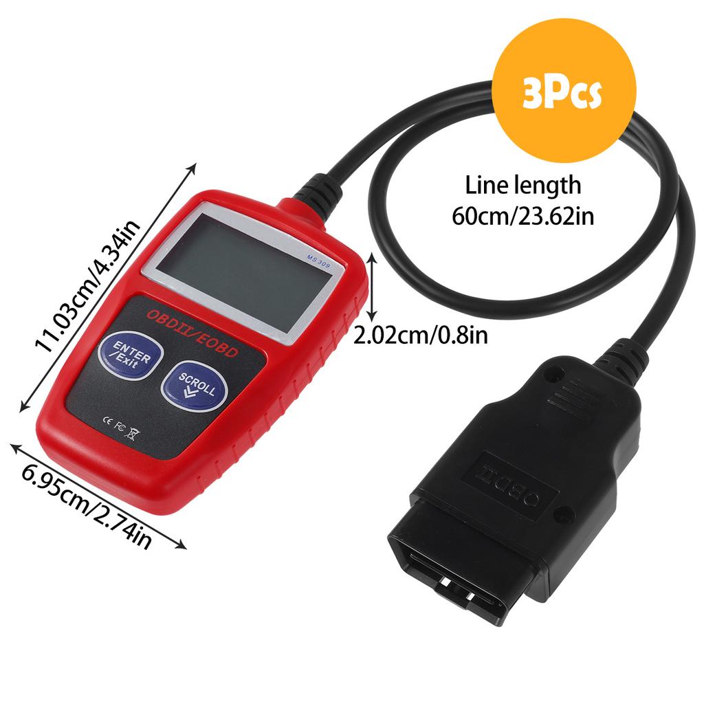 MS309 Automotive Code Reader Car Fault Code Reader OBD2 Scanner Car Check Engine Fault View Freeze Data CAN Diagnostic Tool