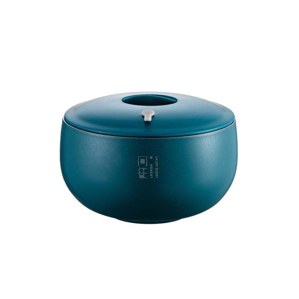 

Суповая миска из нержавеющей стали с теплоизоляцией, контейнер для еды, простая двухслойная миска для рамена, рис S синий