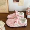 Design round head student ballet Forrest Gump little white shoes women's pink spring new chic niche ugly cute moral training board shoes