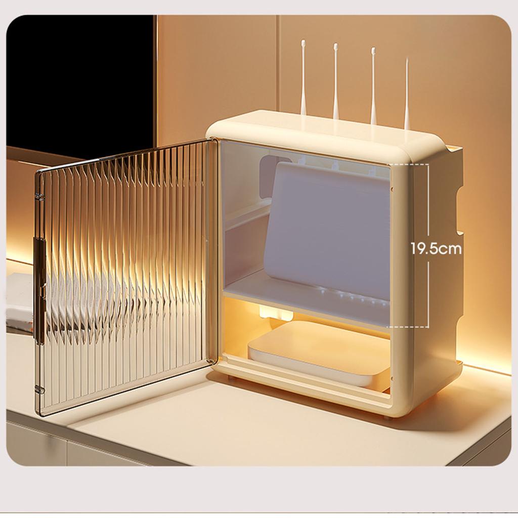 Wall Mounted WiFi Router Storage Box Semi Transparent Open Hole Wall Router Cable Box for Office