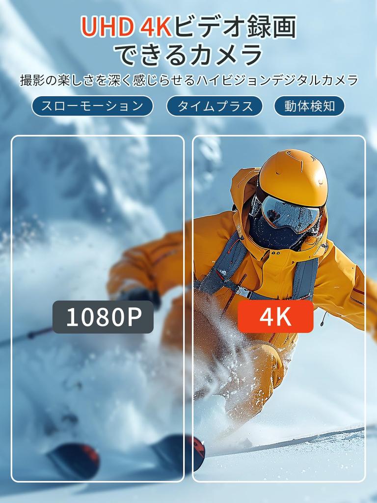 Moledro 4K Digital Camera, 50MP, Flashlight Function, Dual Cameras, 128GB Micro SD Card, 16x Digital Zoom, Image Stabilization, Face Detection,