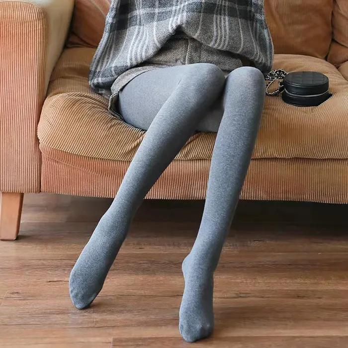 1326 Ribbed 3D Kim Na-young Cha Jung-won Fashion Gray Cotton Tights Stockings