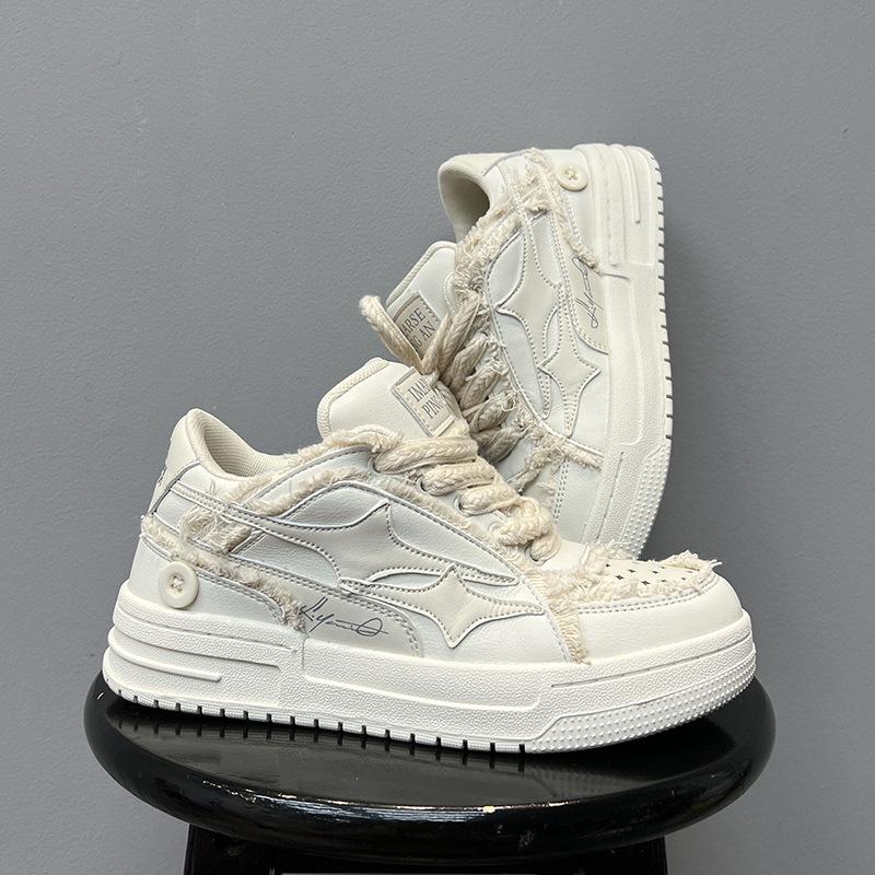 Women Shoes for Men Tennis Retro Fashion Star Skateboard  White Leather Male Sneakers Couple Outdoor Sport Casual Autumn Shoes