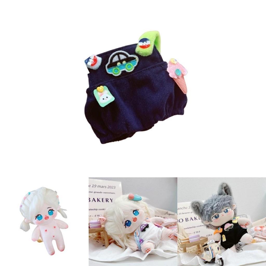 20cm Bawełniana Lalka Pluszowa Zabawka z Wymiennymi Ubrankami Biały Kombinezon Samochodowy