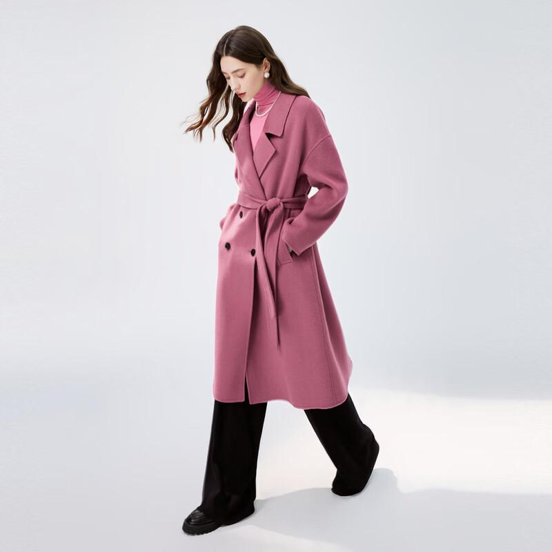 Qiushui Yiren Vintage Double-Breasted Wool Long Coat